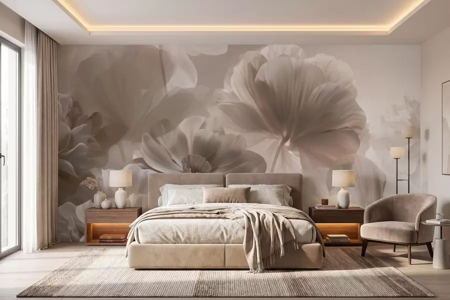 zidne murale Apstraktne kremaste latice magnolije w09937