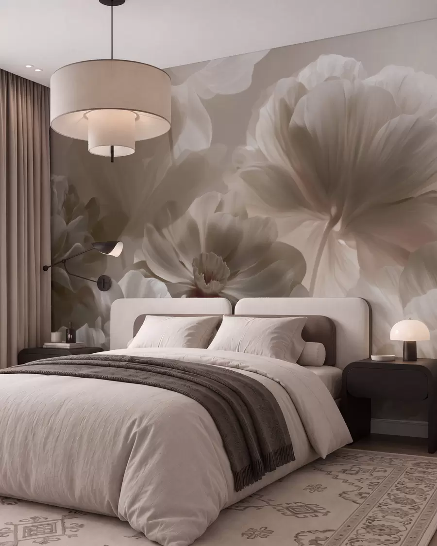 zidne murale Apstraktne kremaste latice magnolije w09937