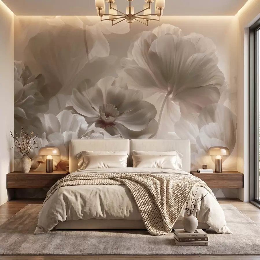 zidne murale Apstraktne kremaste latice magnolije w09937