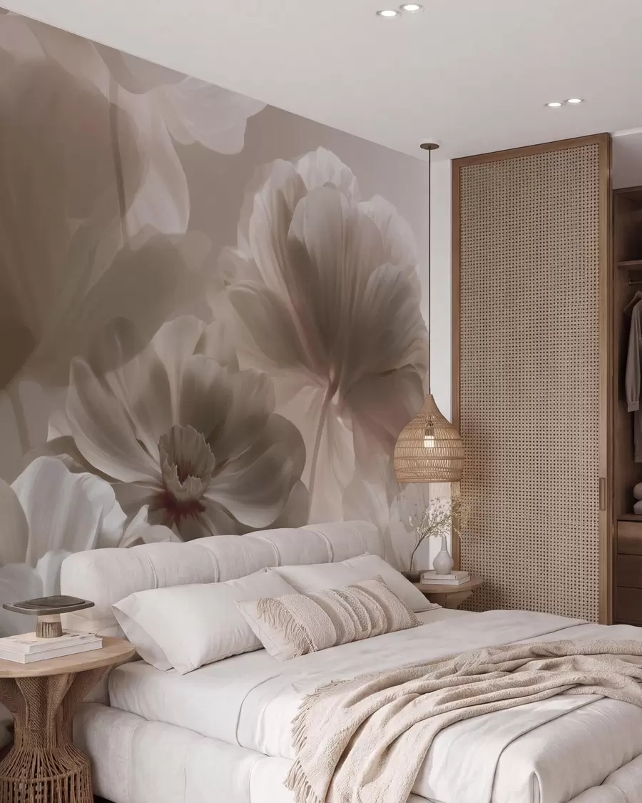 zidne murale Apstraktne kremaste latice magnolije w09937