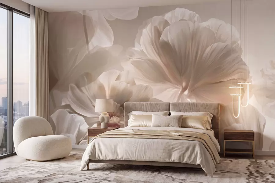 zidne murale Apstraktne kremaste latice magnolije w09937