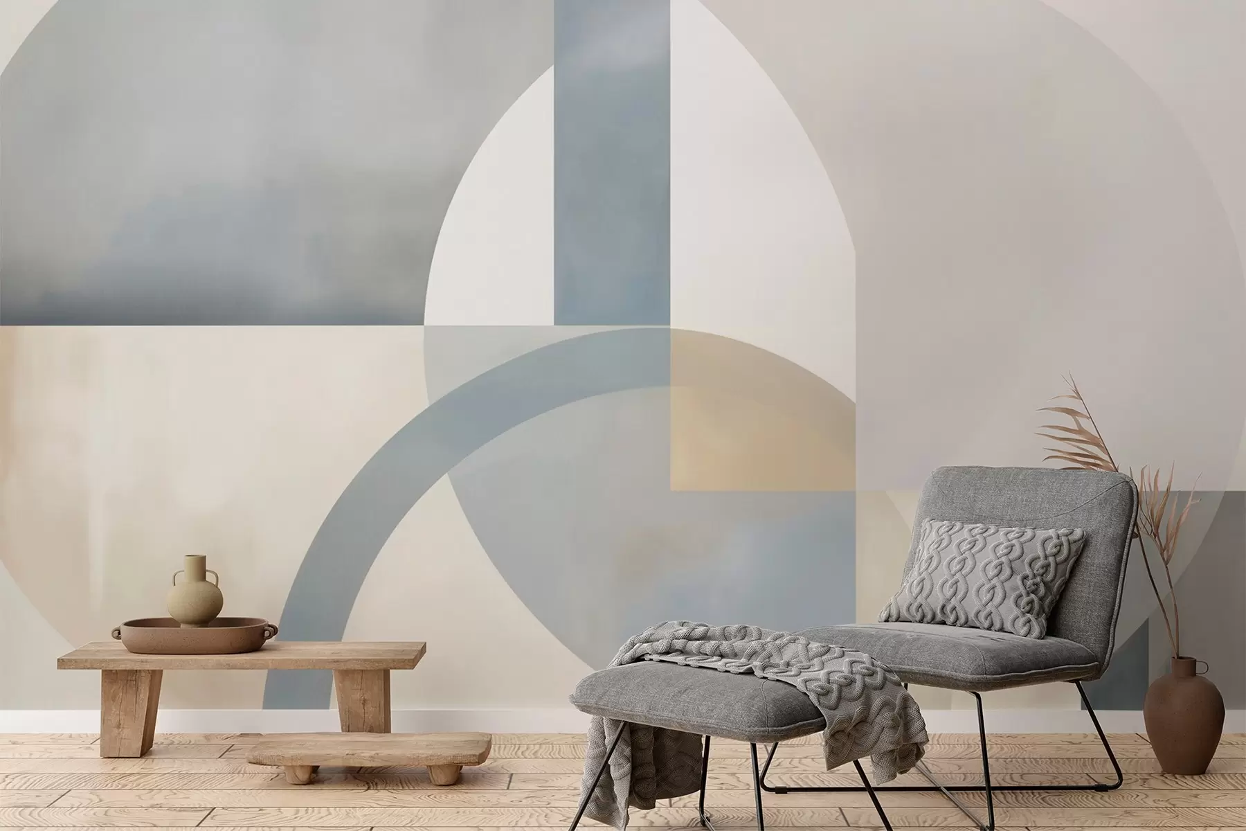 zidne murale Geometrijska apstrakcija s imitacijom teksture w05778