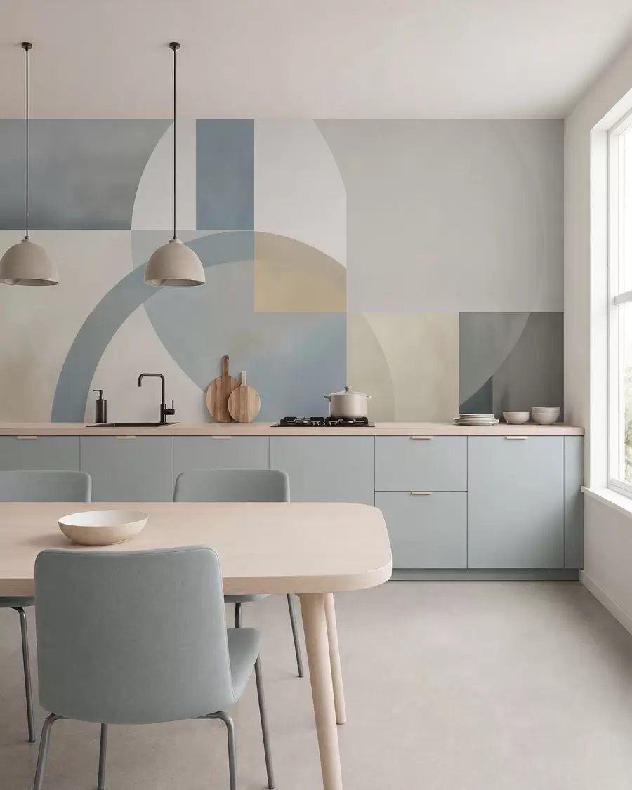 zidne murale Geometrijska apstrakcija s imitacijom teksture w05778