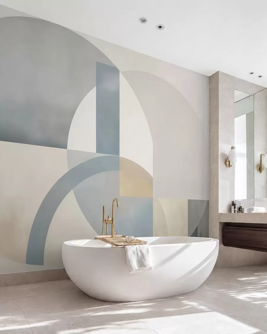 zidne murale Geometrijska apstrakcija s imitacijom teksture w05778