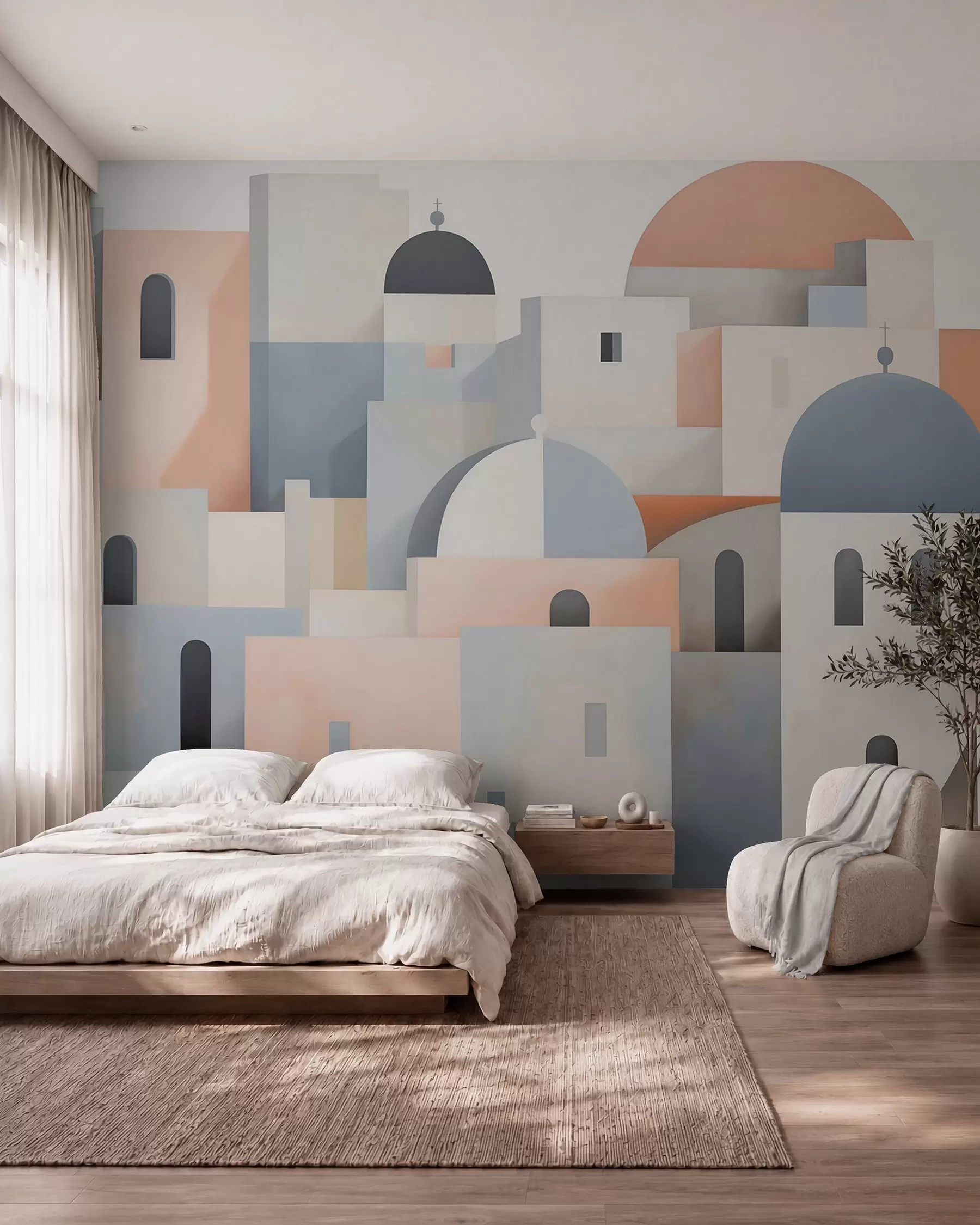 zidne murale Apstraktna silueta grada w05780