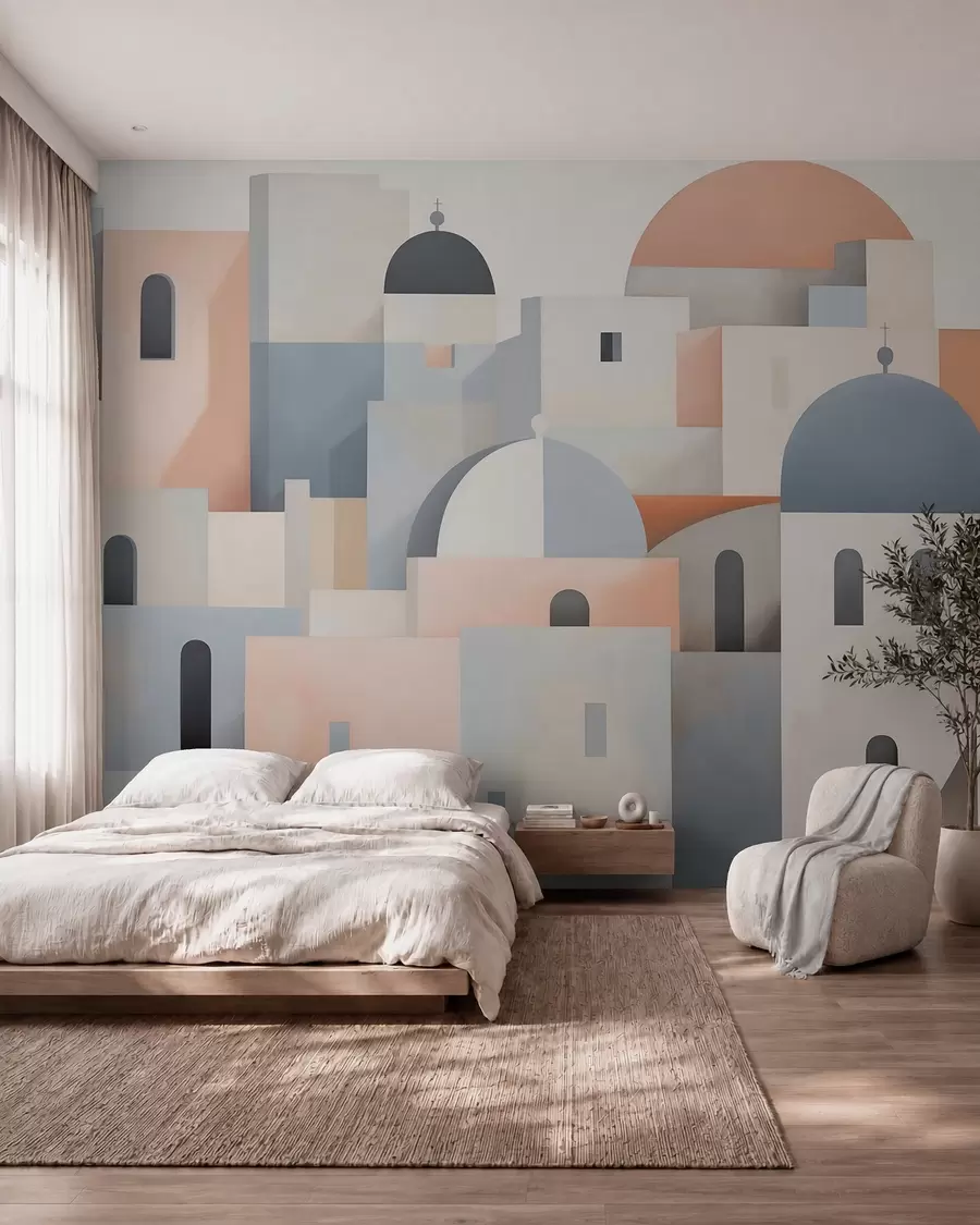zidne murale Apstraktna silueta grada w05780