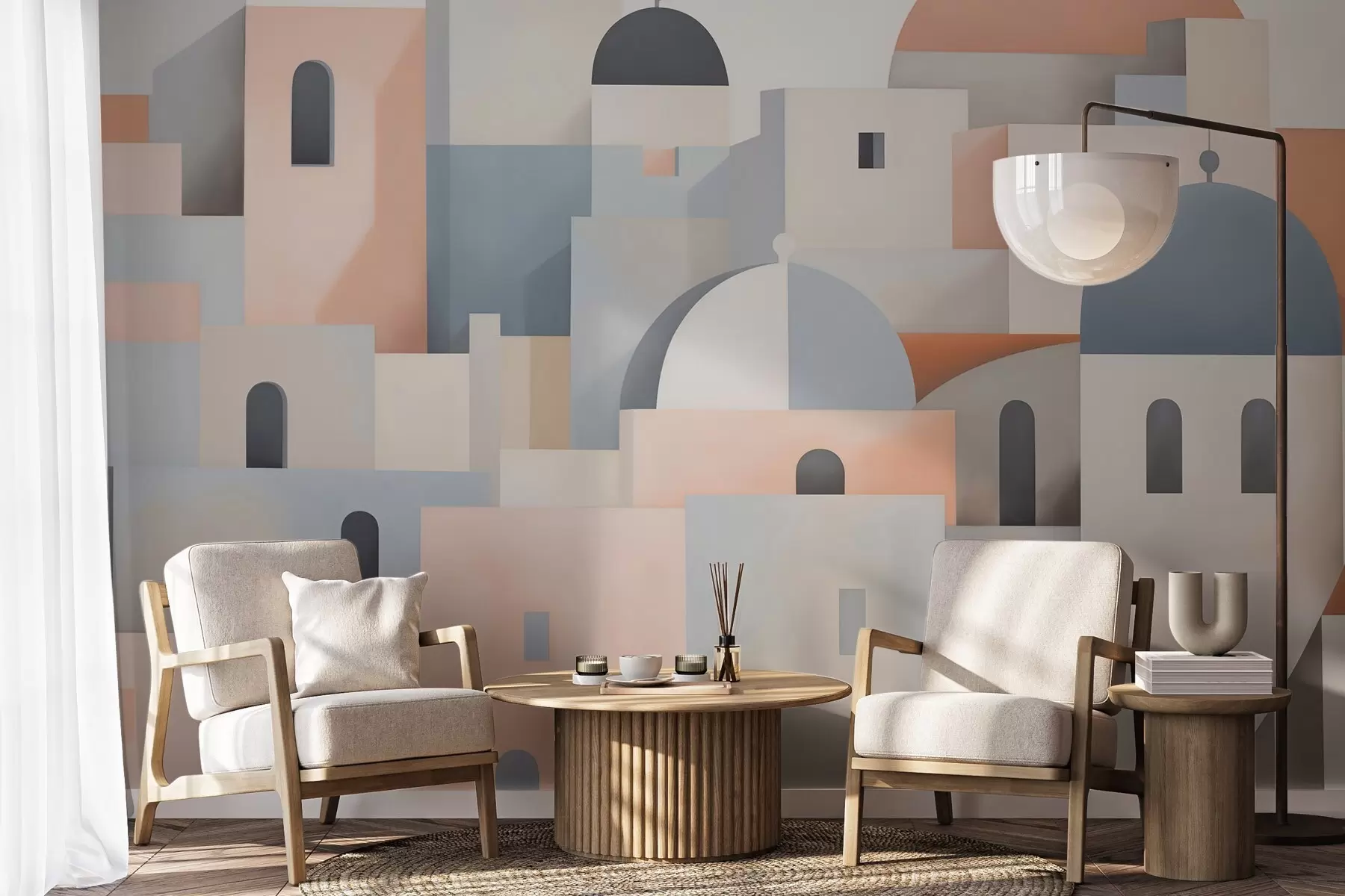 zidne murale Apstraktna silueta grada w05780