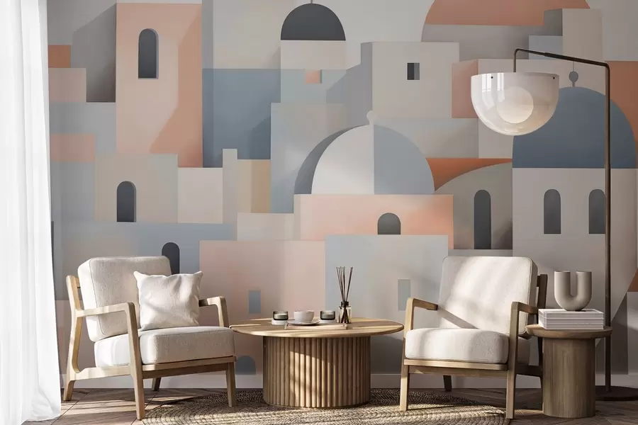 zidne murale Apstraktna silueta grada w05780
