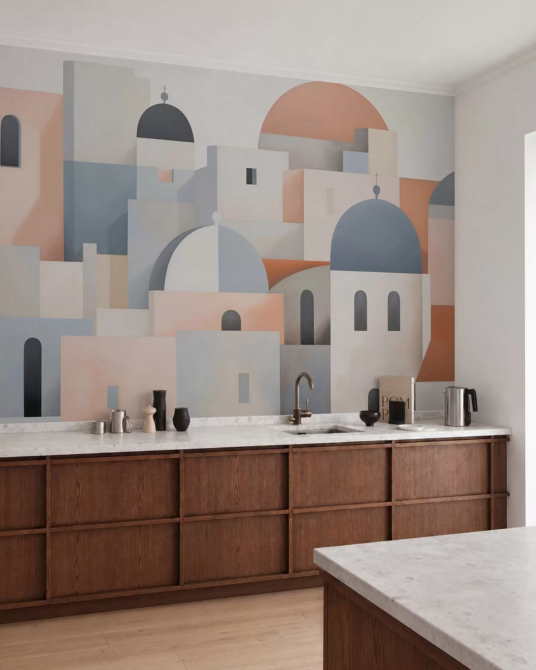zidne murale Apstraktna silueta grada w05780