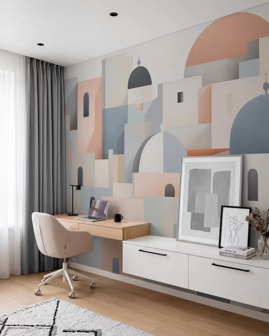 zidne murale Apstraktna silueta grada w05780