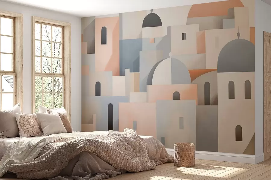 zidne murale Apstraktna silueta grada w05780