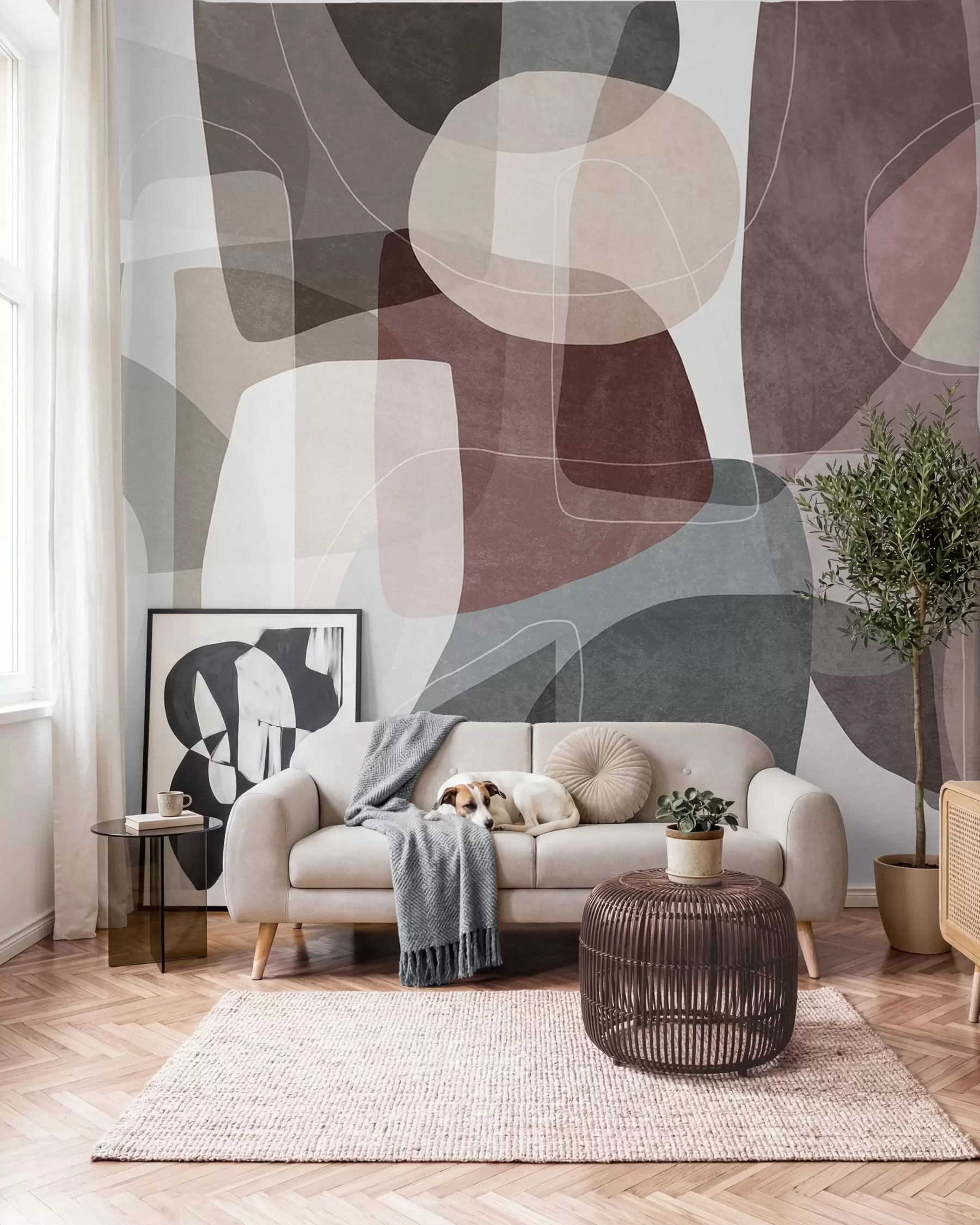 zidne murale Slojevi u zemljanim tonovima w09942