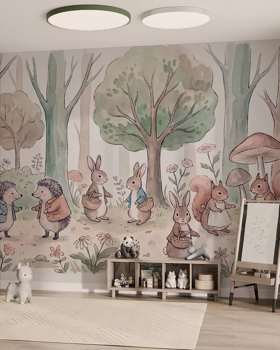 zidne murale Šumska čajanka w09951
