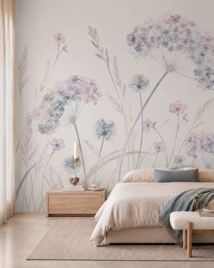 zidne murale Plavi livadni cvjetovi w05731