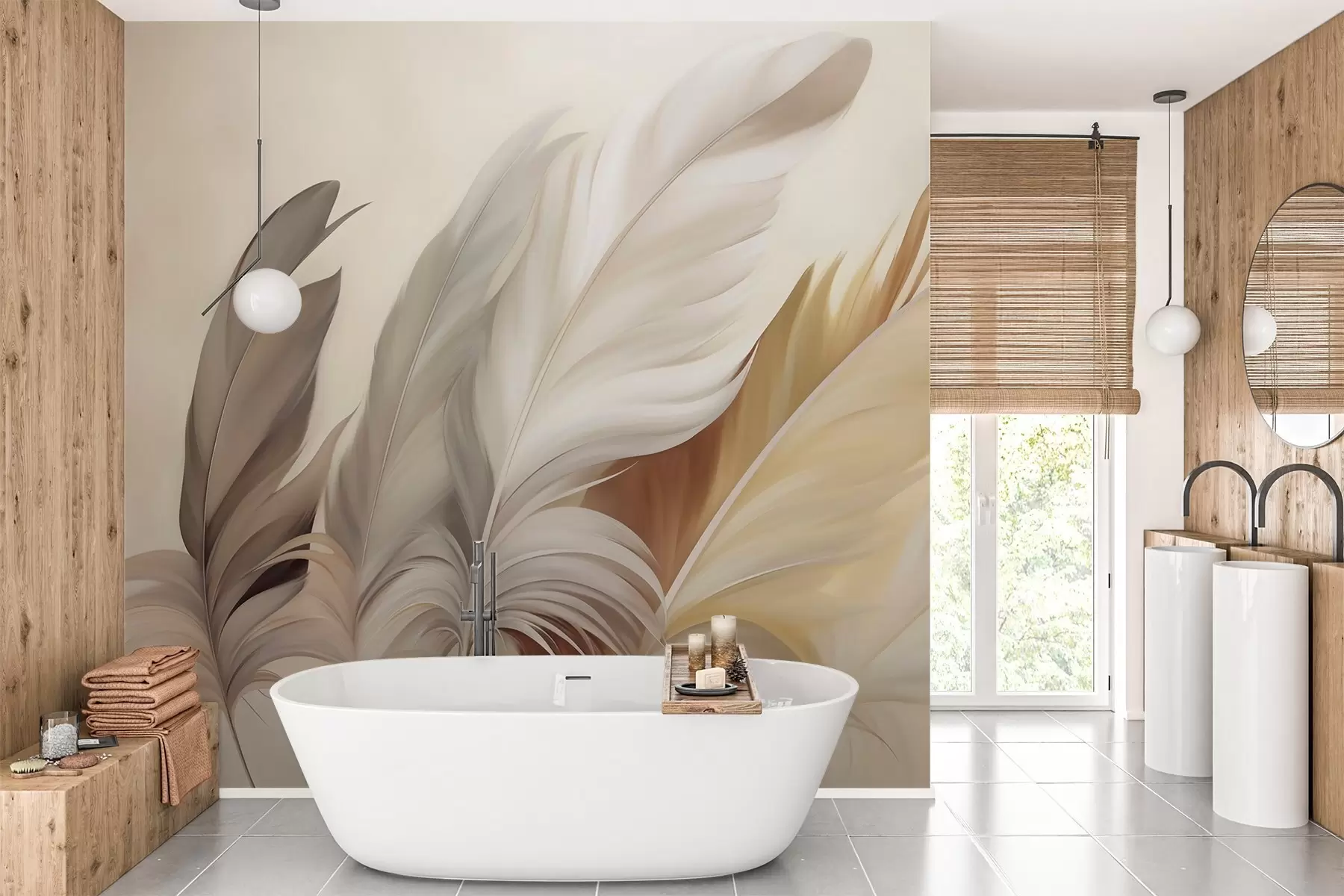 zidne murale Apstraktno perje w05789