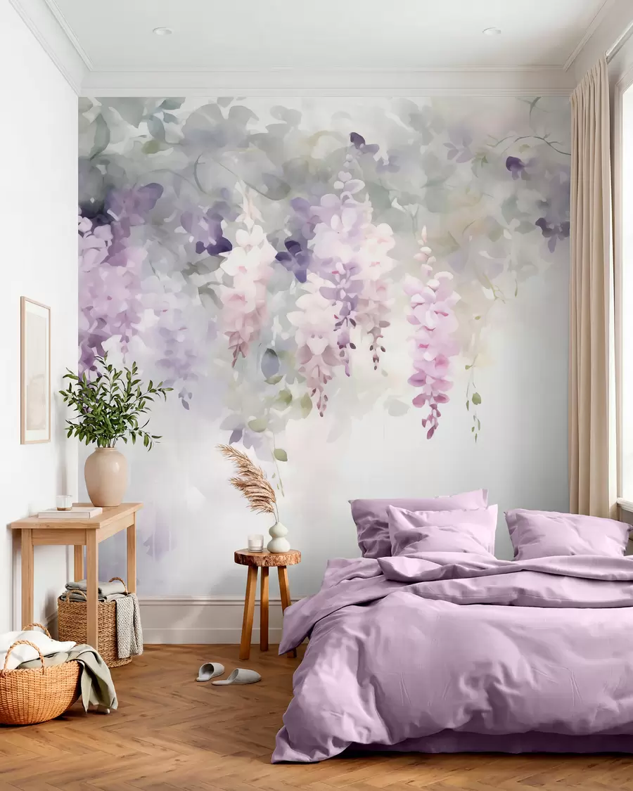 zidne murale Opušteni cvjetovi glicinije w05795