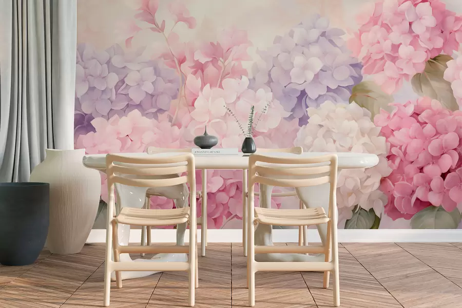 zidne murale Cvjetovi hortenzije w05796