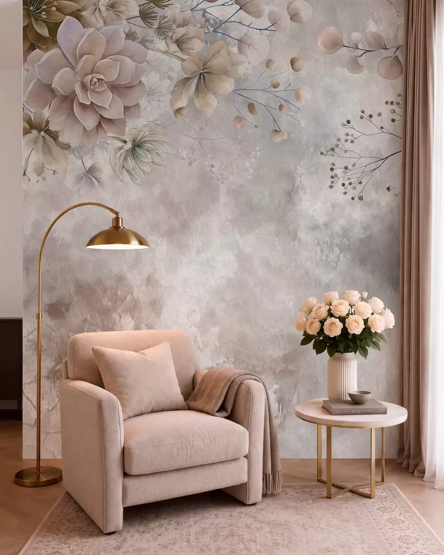 zidne murale Buket u sepiji w05753