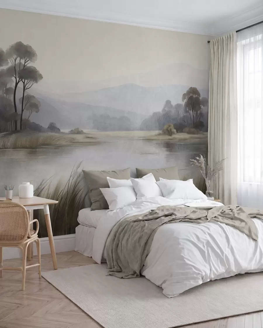 zidne murale Jezero u boji kadulje w09983