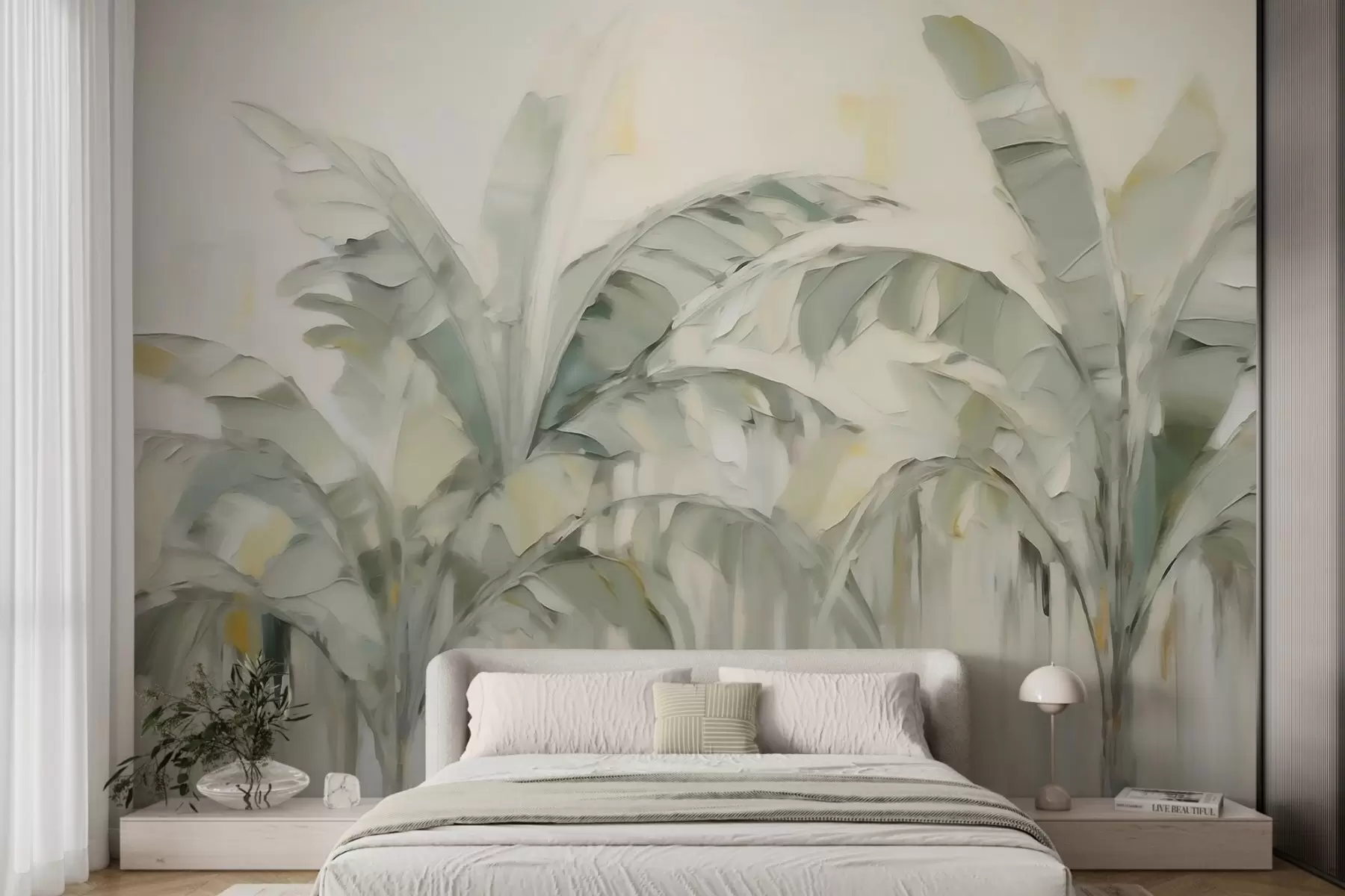 zidne murale Apstraktno palmino lišće, imitacija slike w05826