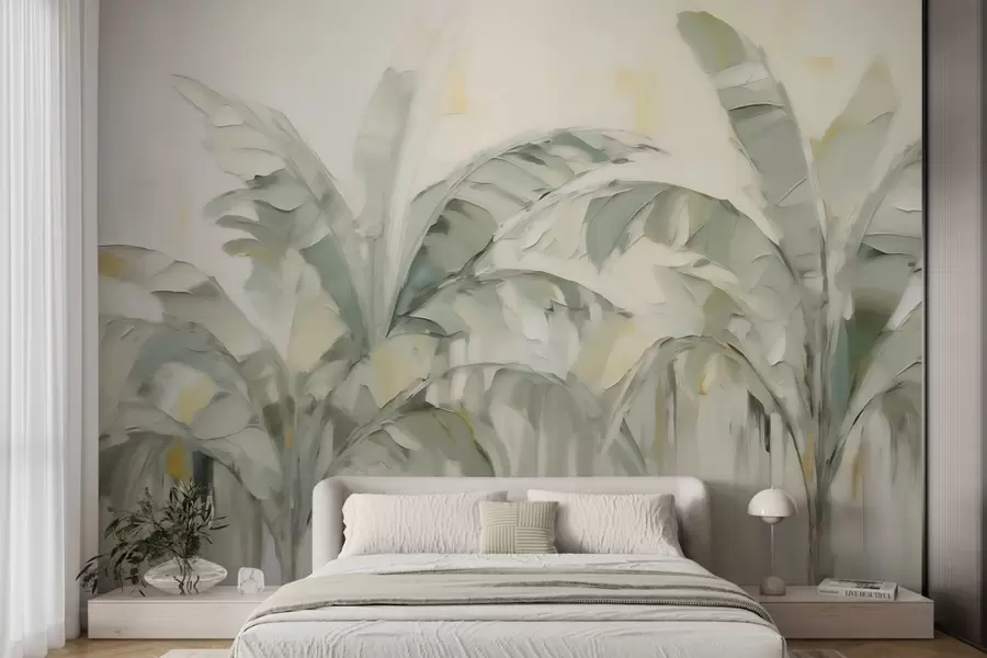 zidne murale Apstraktno palmino lišće, imitacija slike w05826