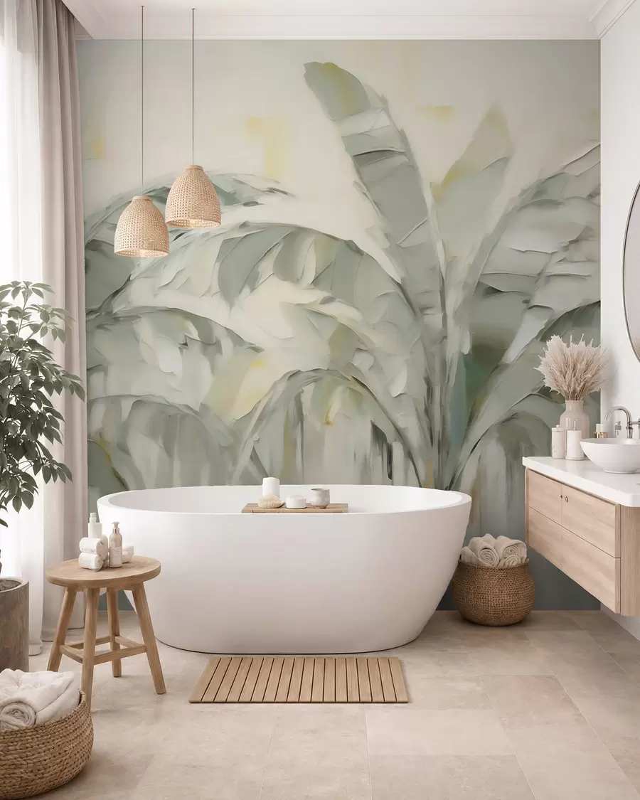 zidne murale Apstraktno palmino lišće, imitacija slike w05826
