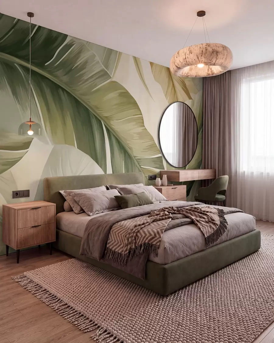 zidne murale Dugi listovi banane w05828