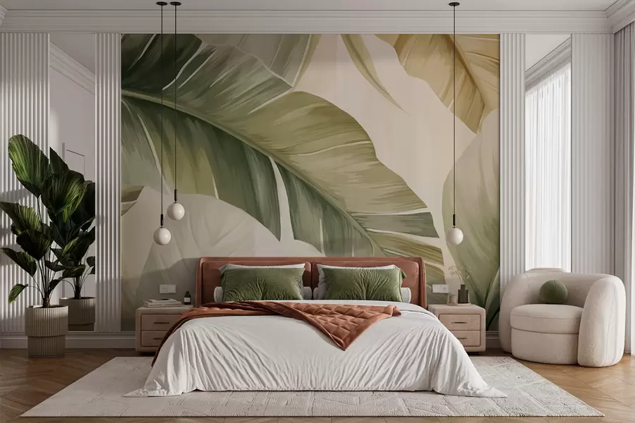 zidne murale Dugi listovi banane w05828