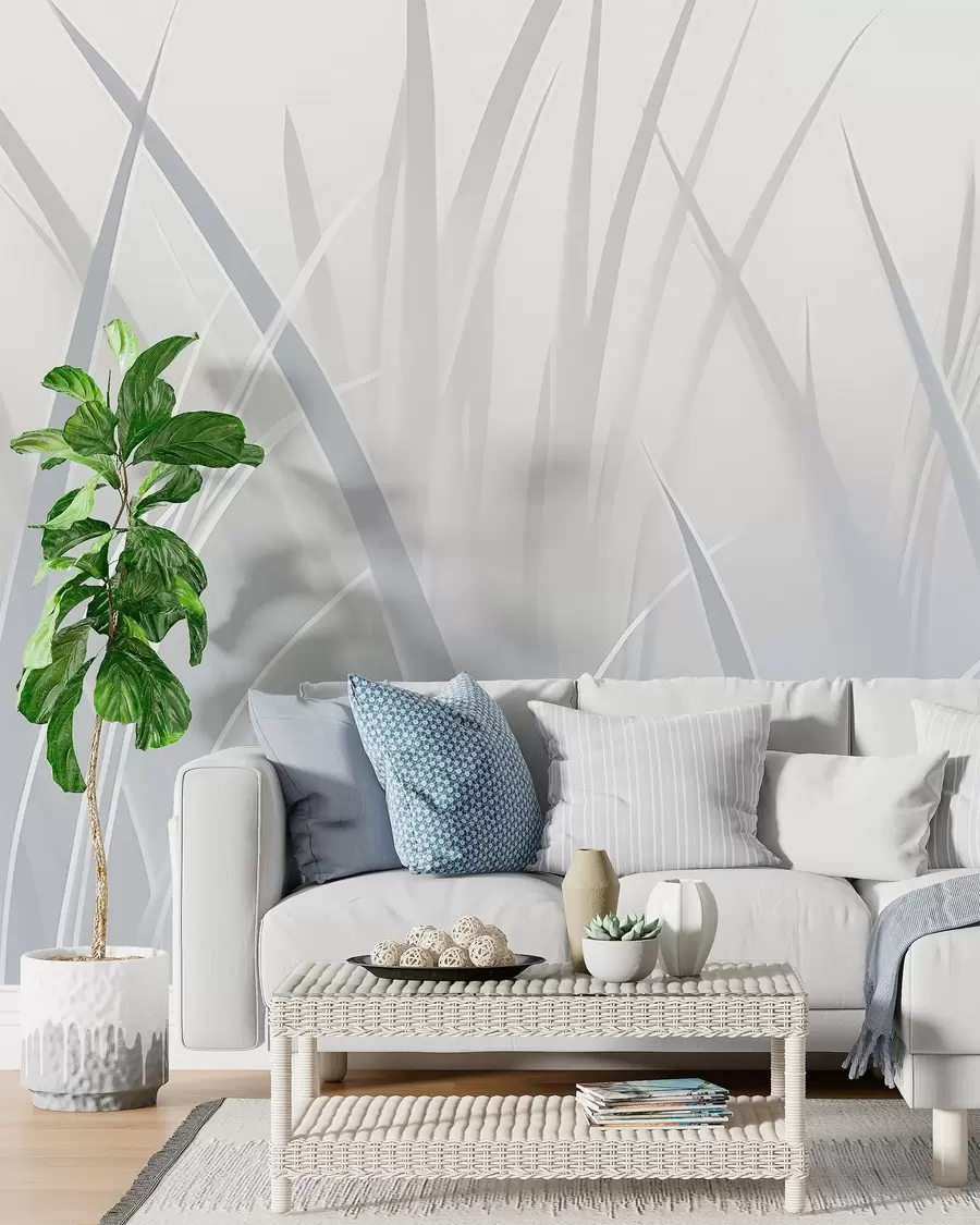 zidne murale Trava, oštro lišće w05836
