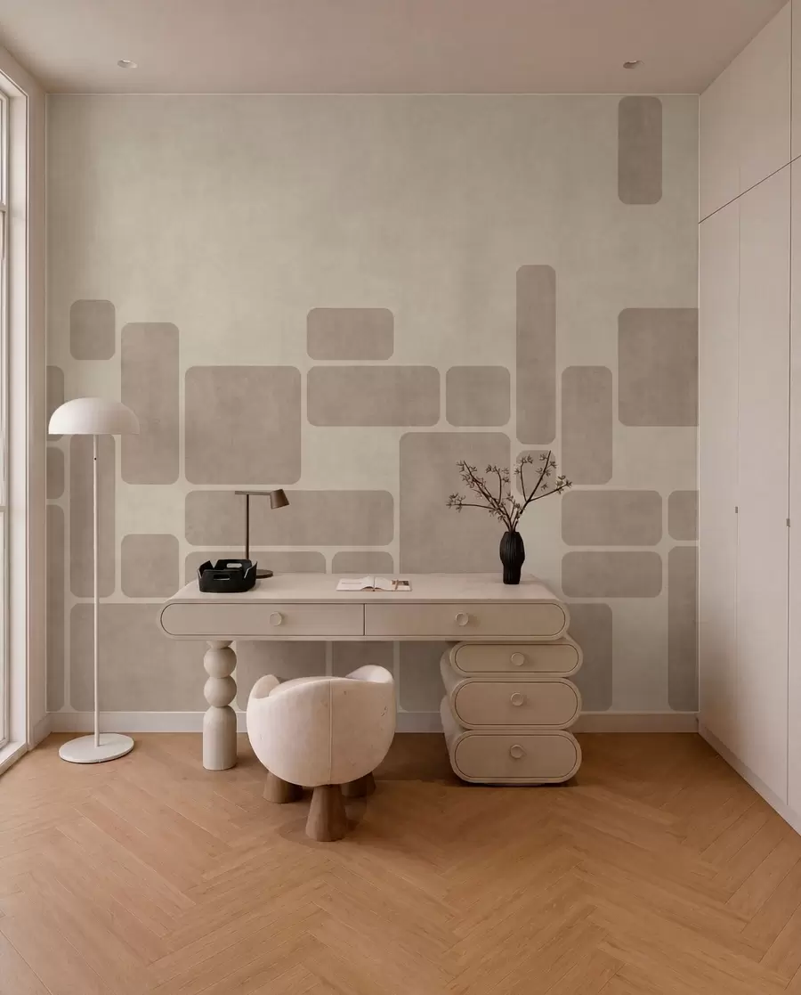 zidne murale Geometrijski uzorak sa zaobljenim pravokutnicima w05141