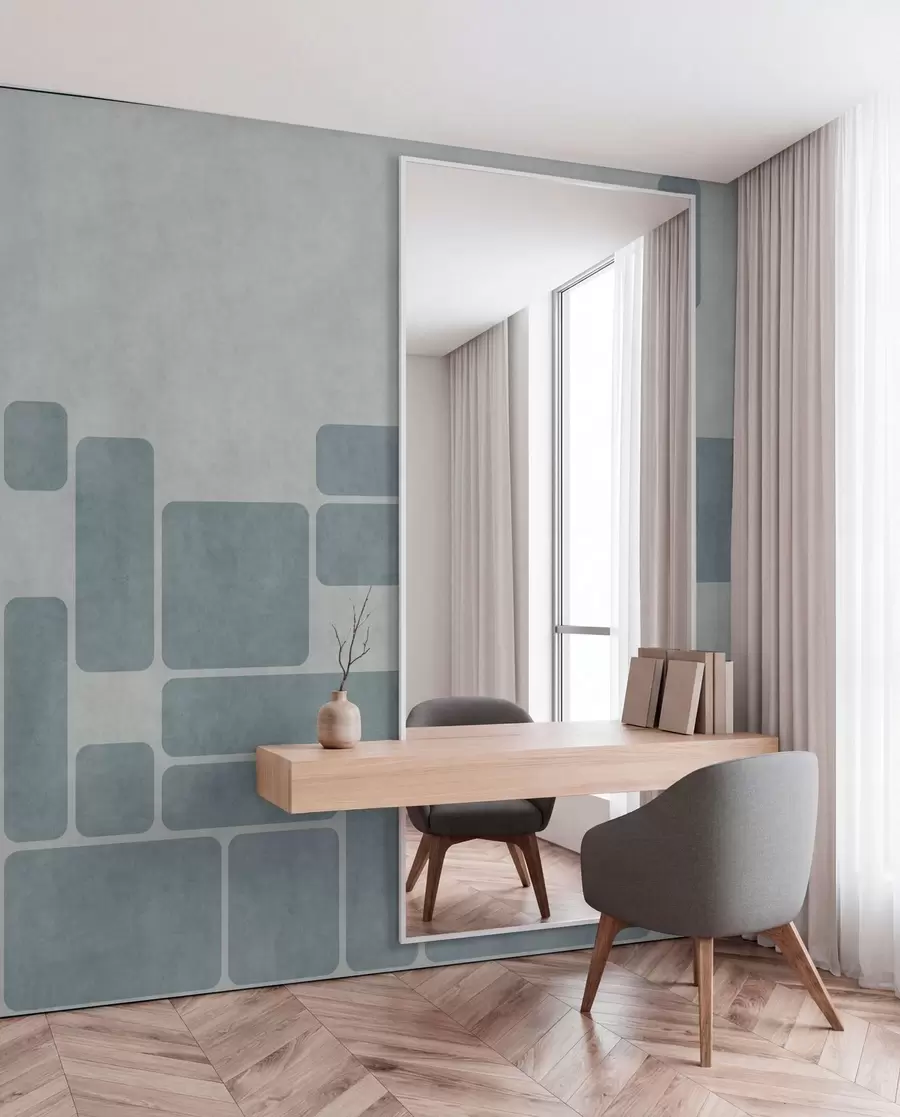 zidne murale Geometrijski uzorak u svijetloplavim tonovima w05141v2
