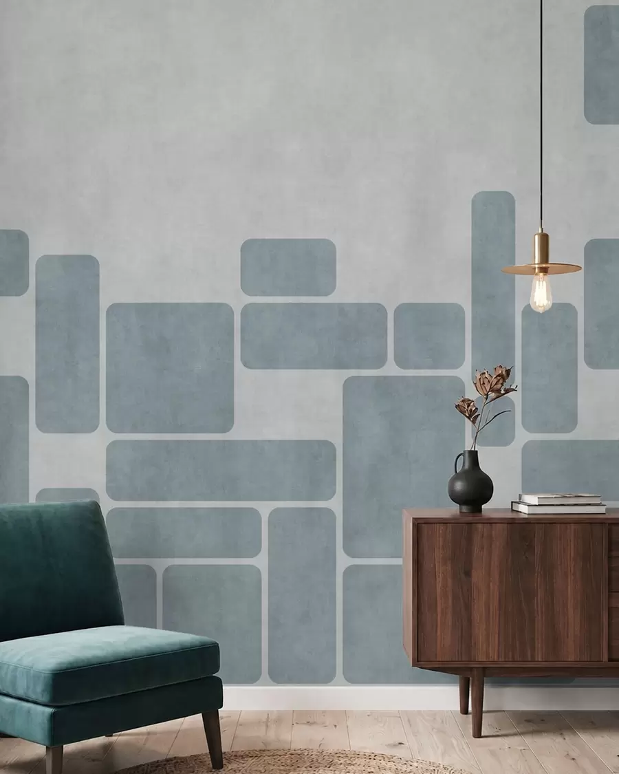zidne murale Geometrijski uzorak u svijetloplavim tonovima w05141v2