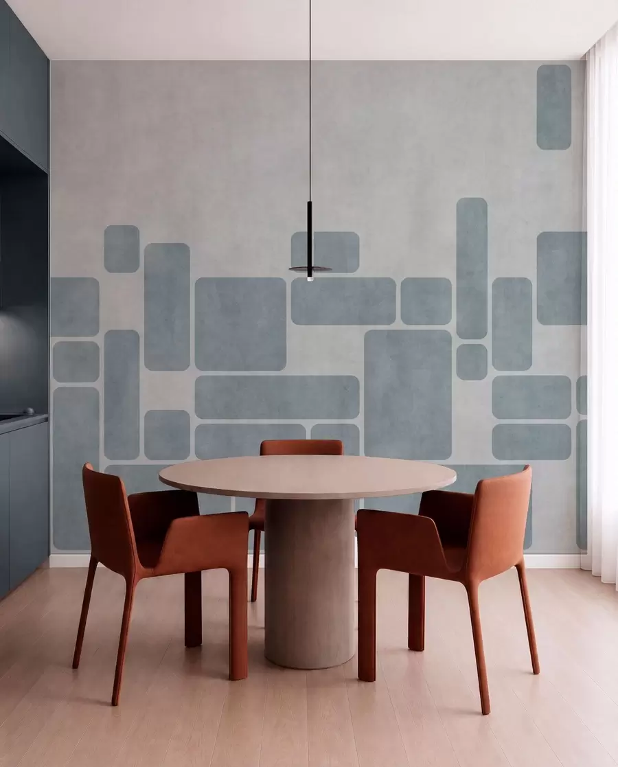 zidne murale Geometrijski uzorak u svijetloplavim tonovima w05141v2