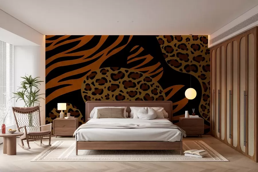 zidne murale Uzorci leoparda i tigra inspirirani divljim životinjama w05759