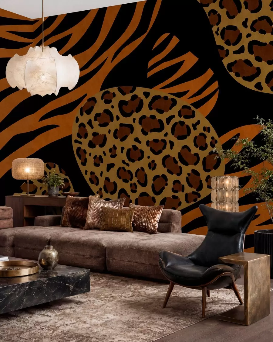 zidne murale Uzorci leoparda i tigra inspirirani divljim životinjama w05759