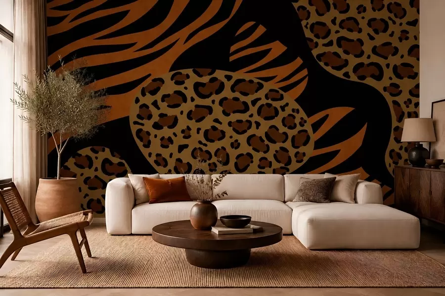 zidne murale Uzorci leoparda i tigra inspirirani divljim životinjama w05759