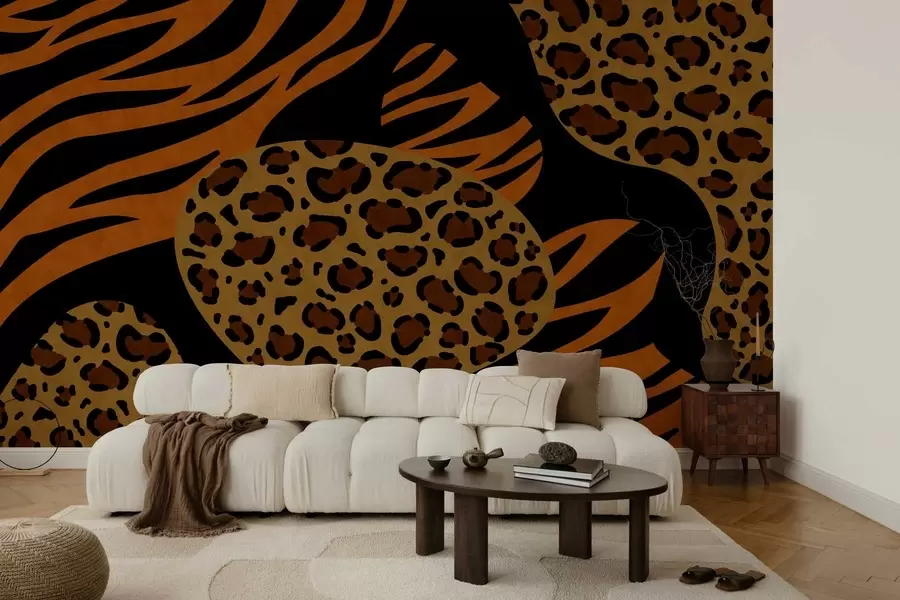 zidne murale Uzorci leoparda i tigra inspirirani divljim životinjama w05759