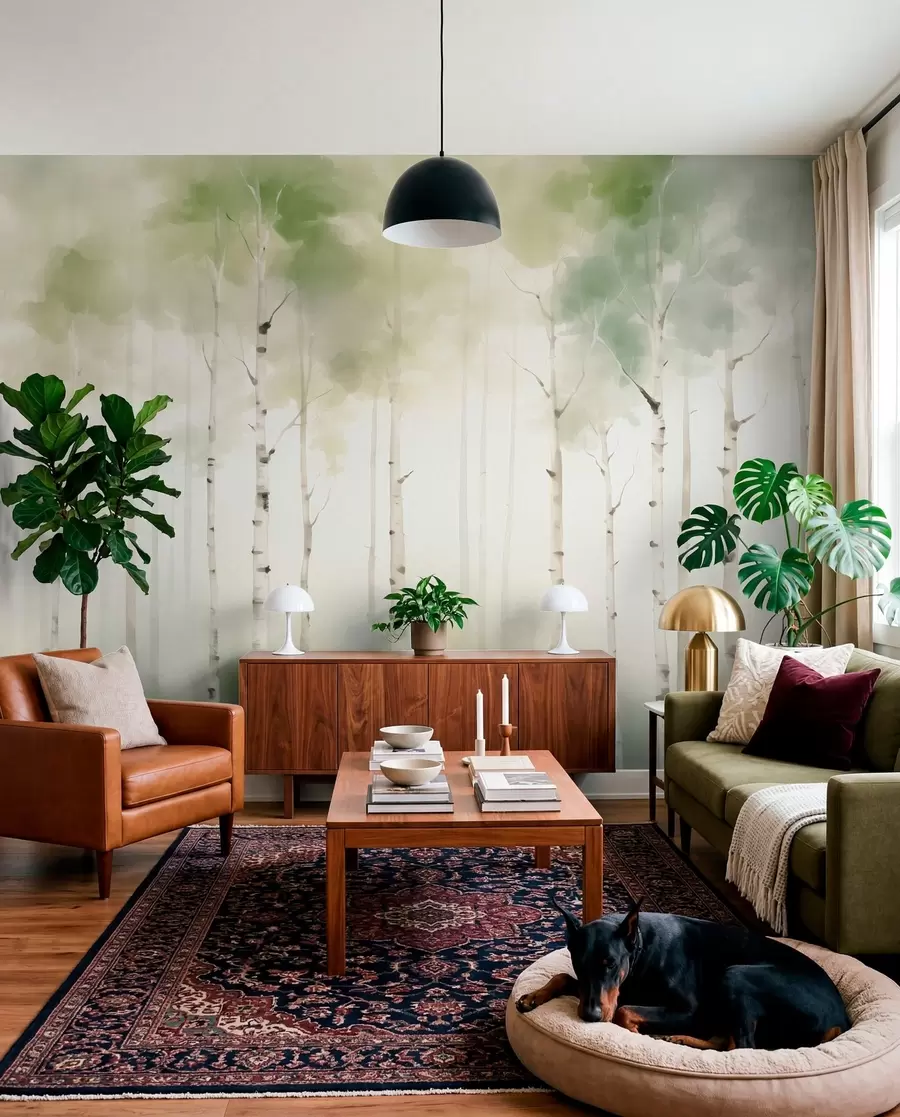 zidne murale Stabla breze w05676