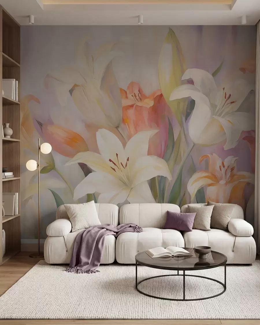 zidne murale Apstraktni ljiljani, imitacija slike w05878