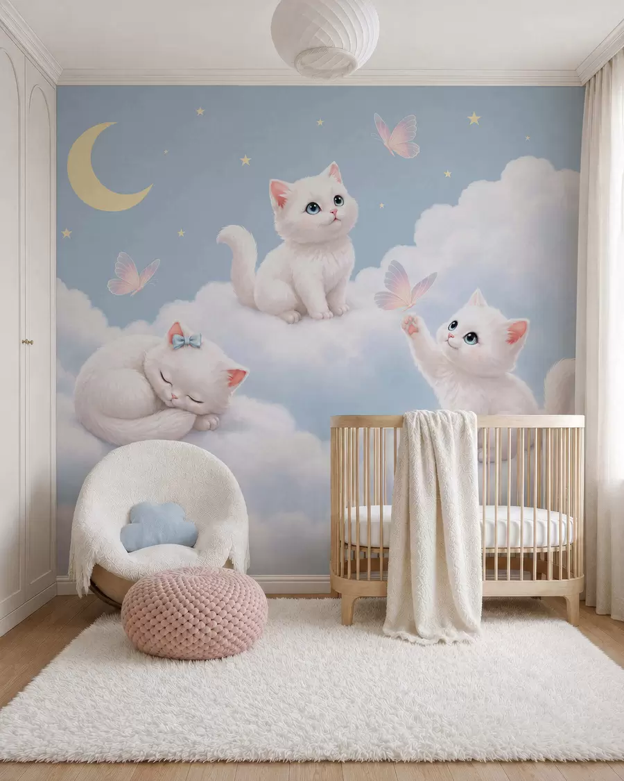 zidne murale Mačići u oblacima w05841