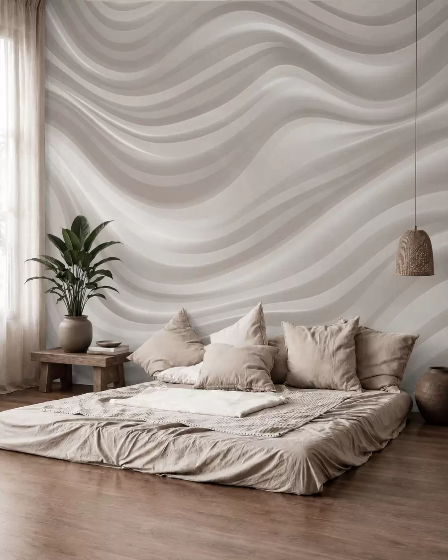 zidne murale Valovi u bisernim tonovima w09835