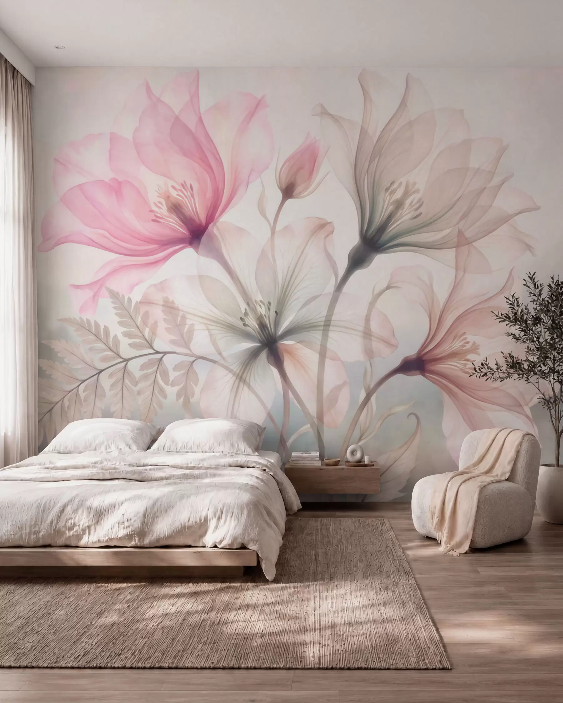 zidne murale Magnolija u akvarelu w10009