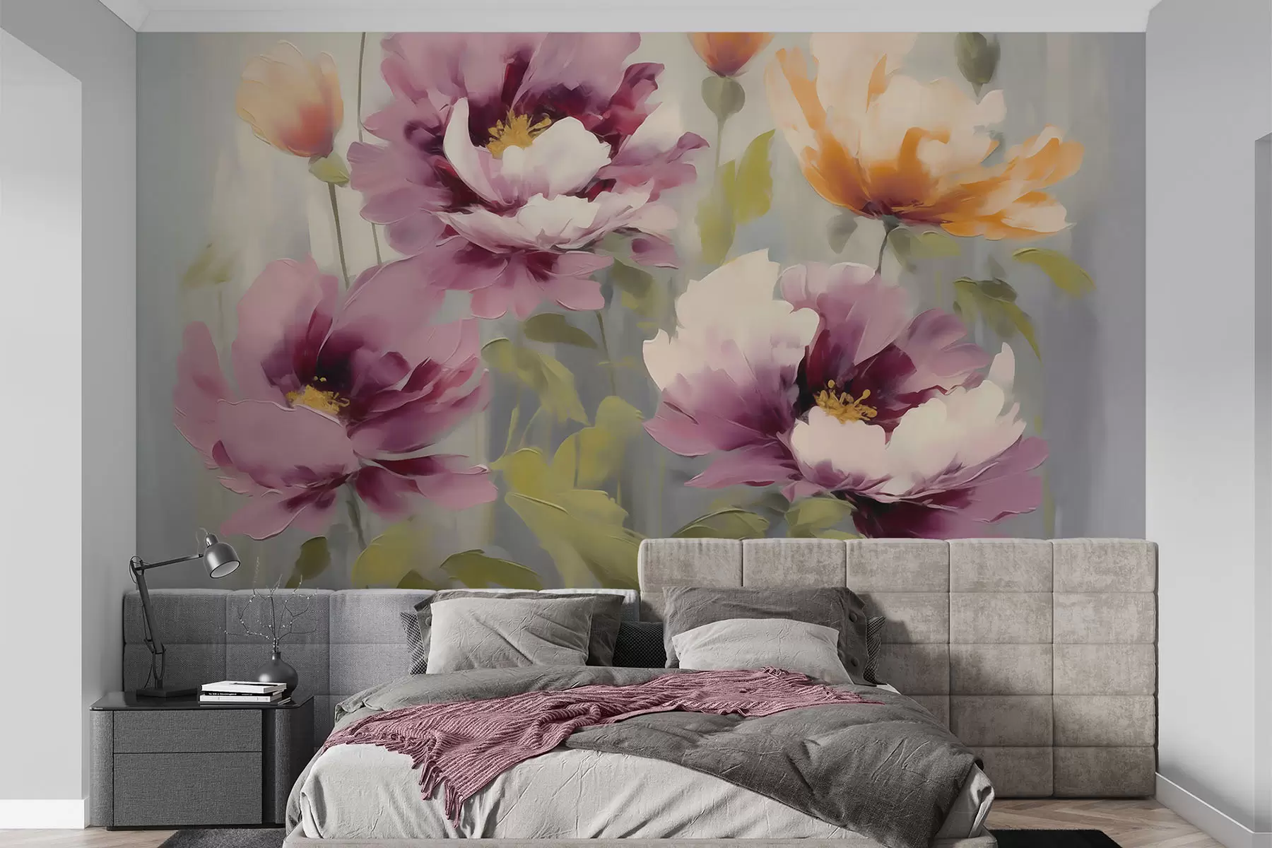zidne murale Apstraktno stilizirano cvijeće, imitacija slike w05848