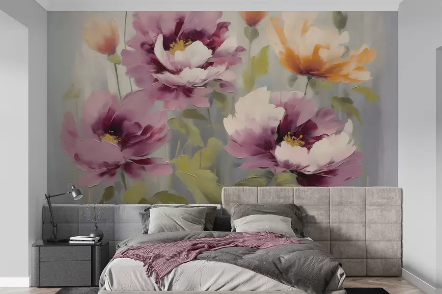 zidne murale Apstraktno stilizirano cvijeće, imitacija slike w05848