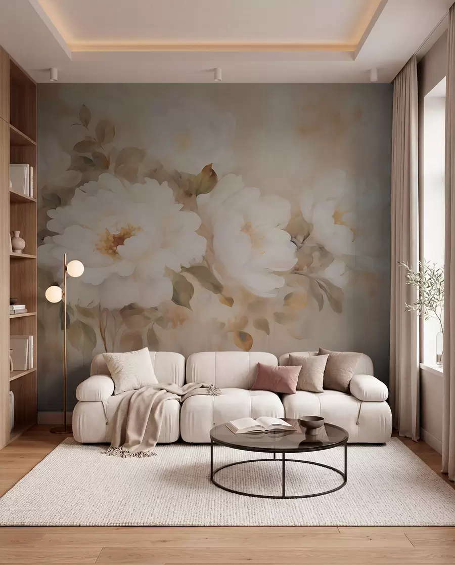 zidne murale Božuri u vintage stilu w05835