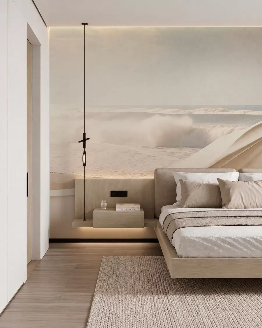 zidne murale Oceanski valovi među tekućim pješčanim oblicima w05895
