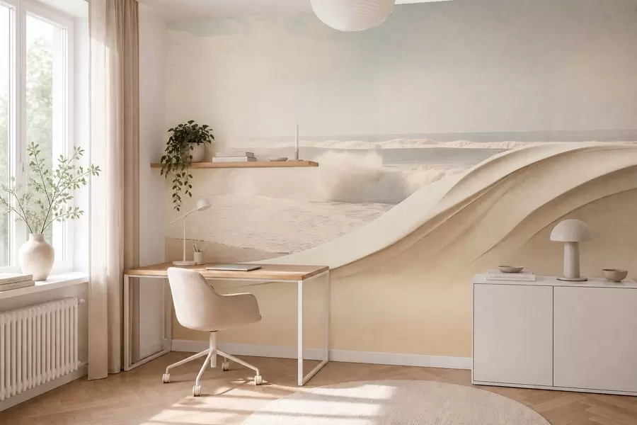 zidne murale Oceanski valovi među tekućim pješčanim oblicima w05895