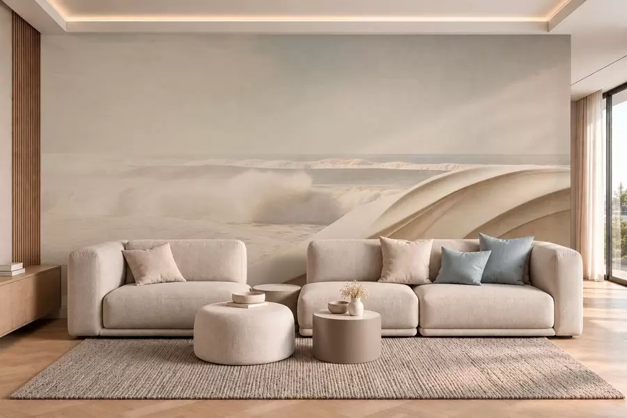 zidne murale Oceanski valovi među tekućim pješčanim oblicima w05895