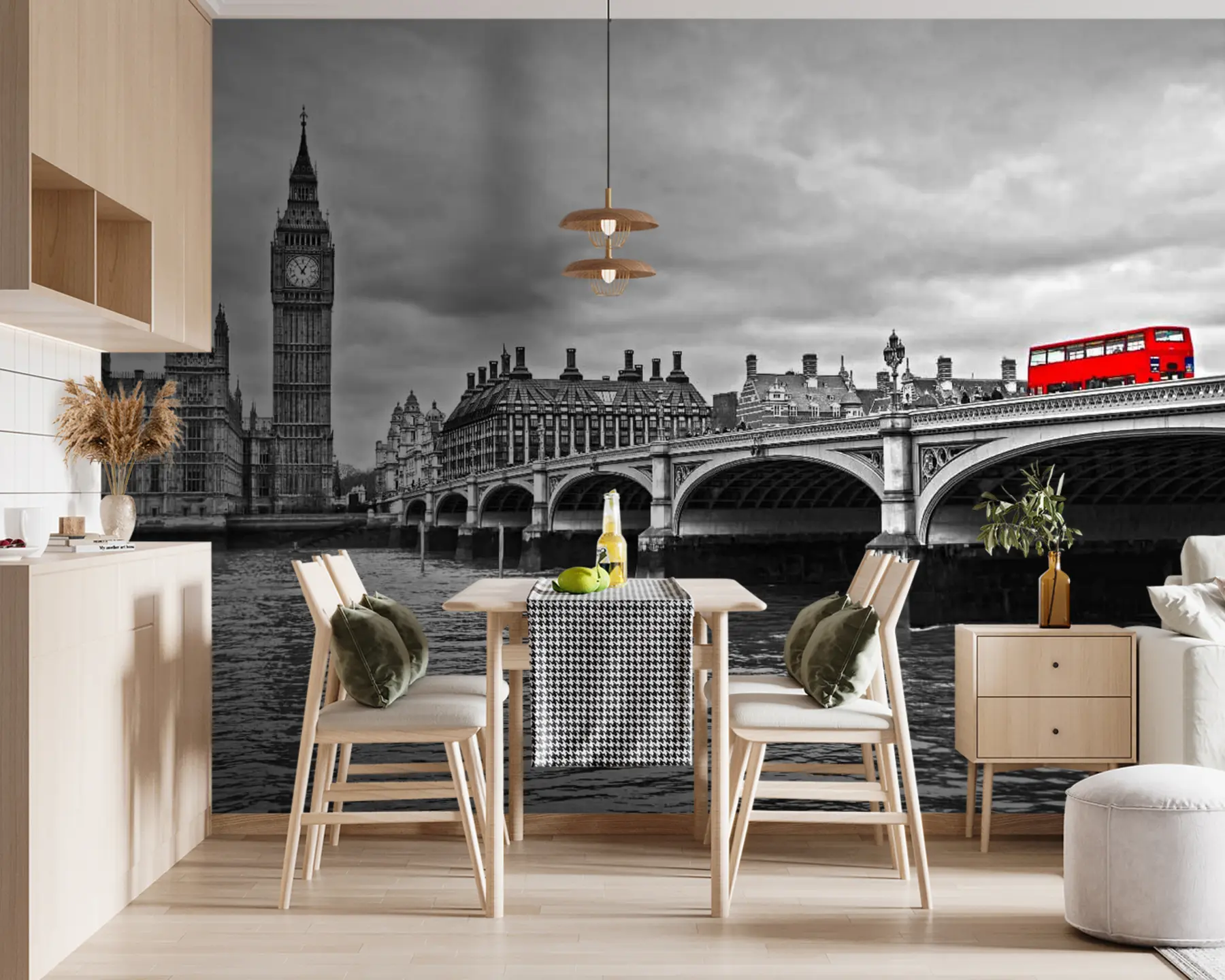zidne murale London, sivo i crveno u53383