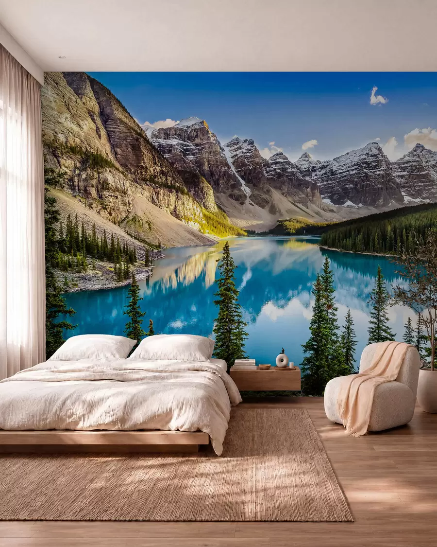 zidne murale Zrcalno jezero u podnožju planine u58602